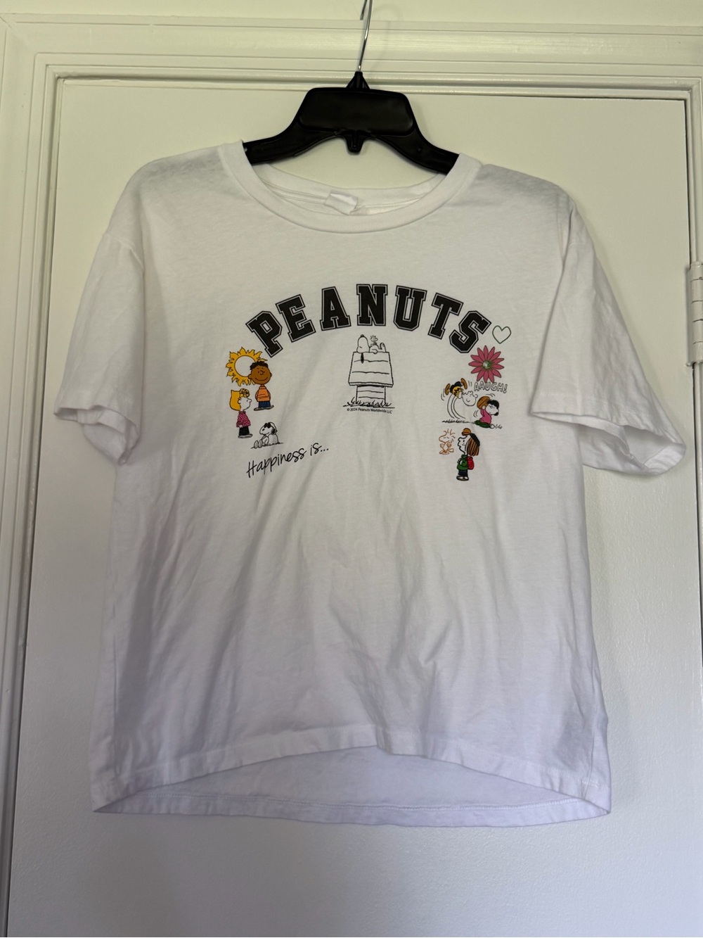 GAP White Peanuts Graphic Tee with Colorful Character Print